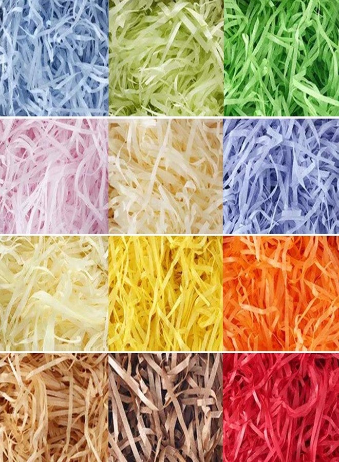 Suponey 12 Colors Easter Grass Raffia Paper Shreds Easter Basket Grass Paper Filler for Gift Wrap Party Decoration - Image 1